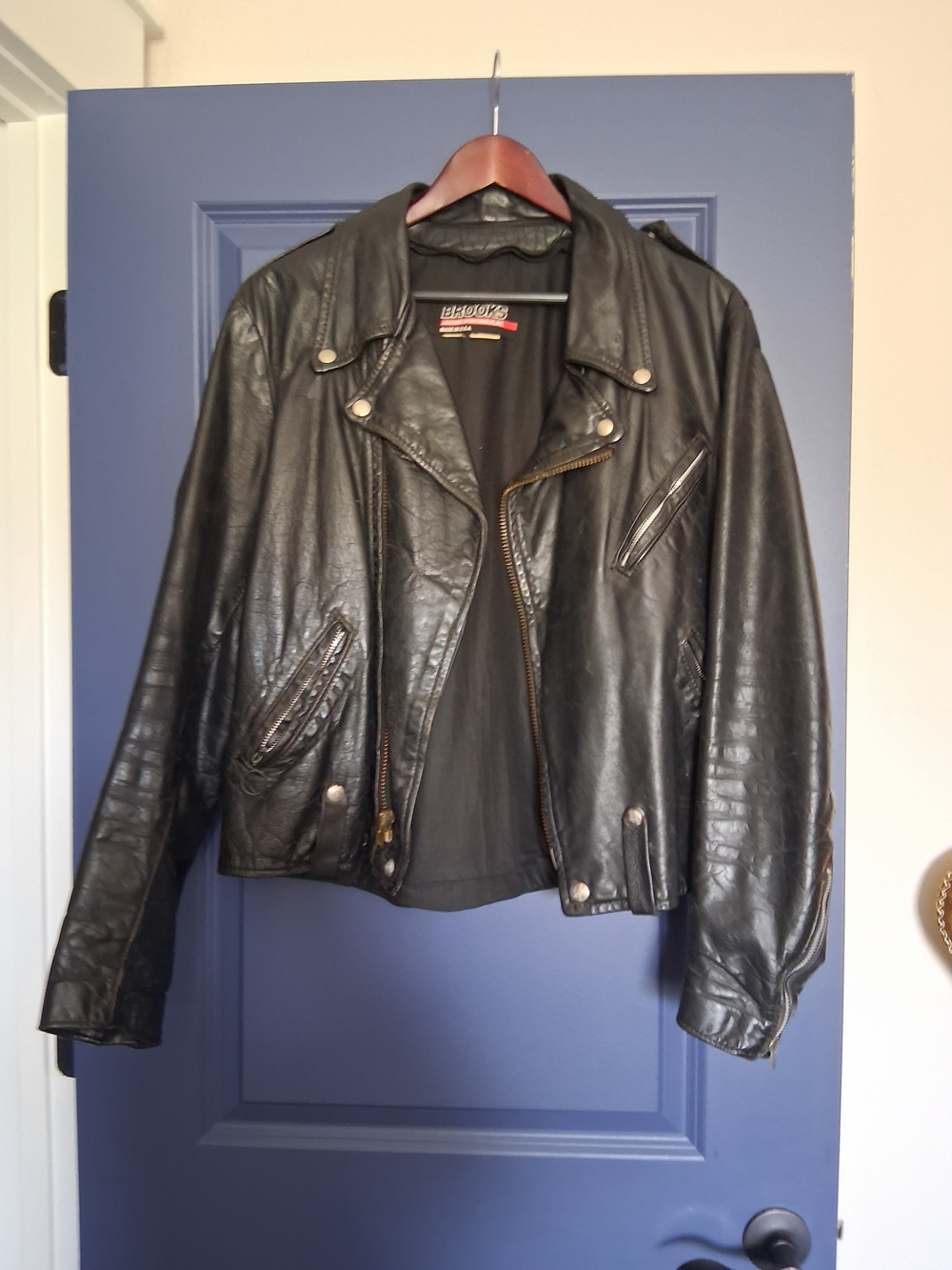 Vintage Black Leather Biker Jacket